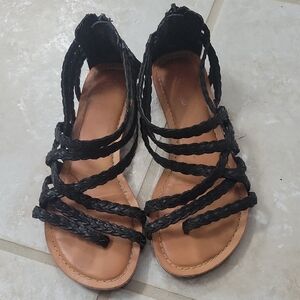 Carlos by Carlos Santana Black Braided Sandals